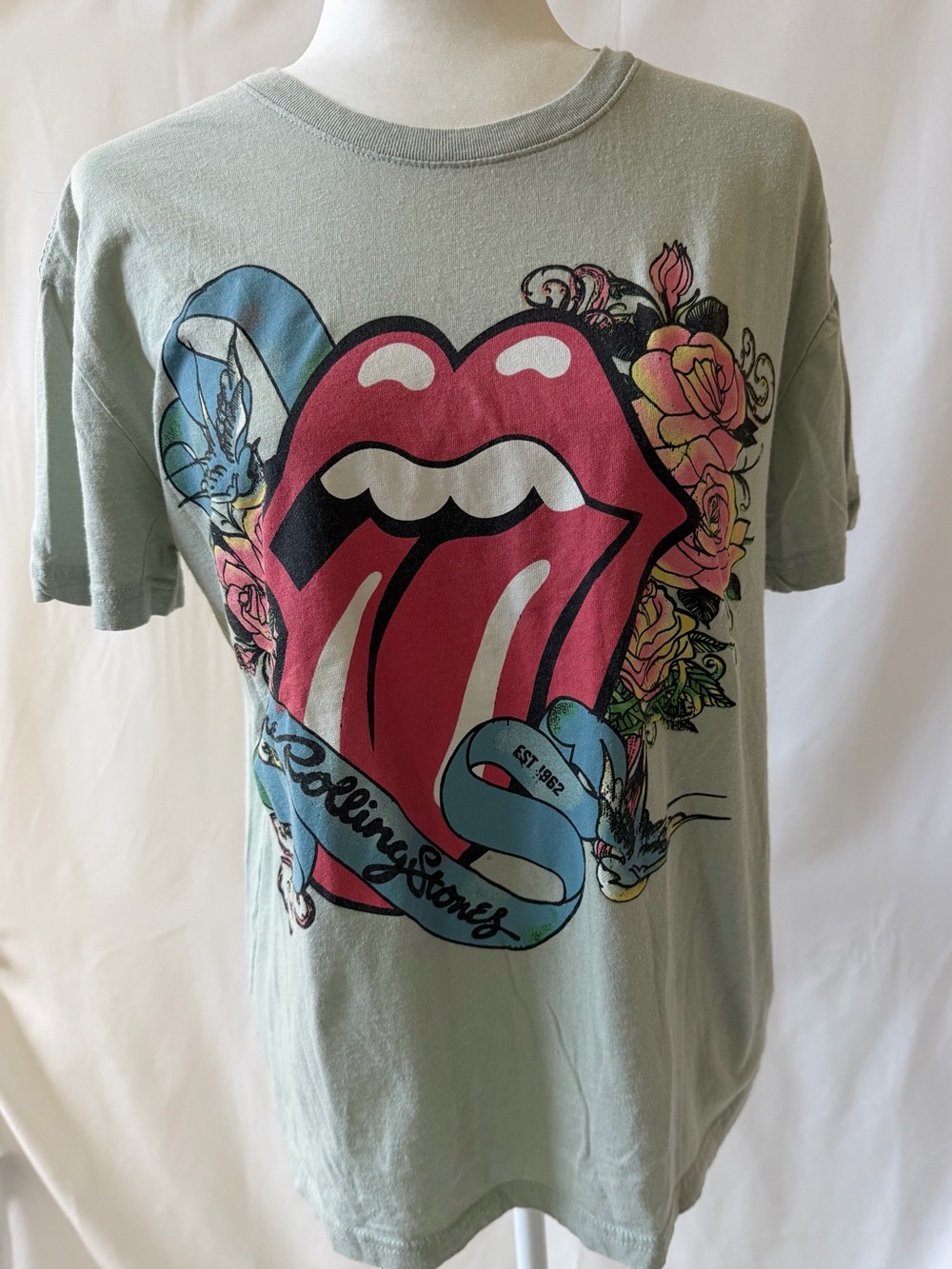 The Rolling Stones Floral Tongue Graphic Tee M